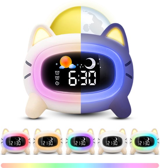 Slaaptrainer - Wake-up Light - Speaker radio - White Noise Machine - Bluetooth - Kinderwekker - Nachtlampje van Alecto