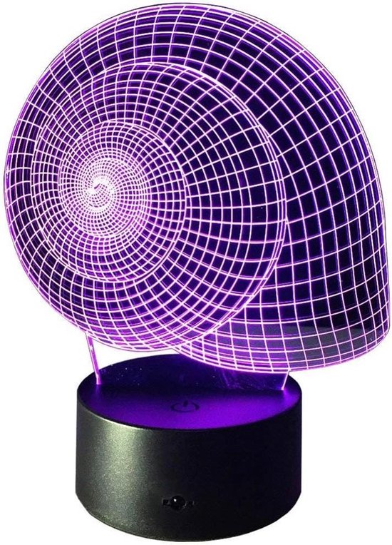 Slak Nachtlampje - Decoratieve Lamp - Kinderkamer Verlichten - Optische Illusie - 9 x 15 x 18 cm - 7 Kleuren