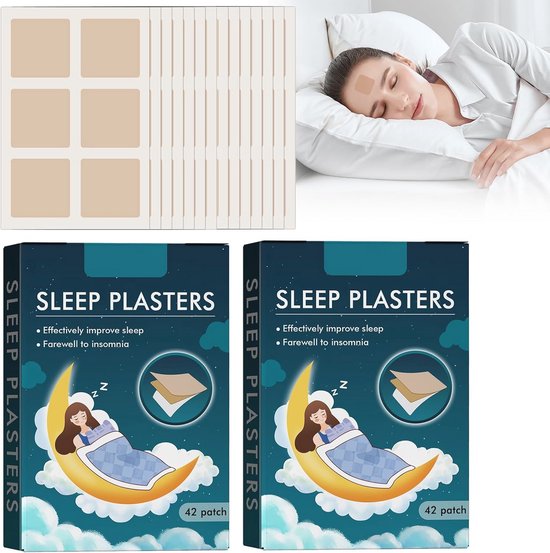 Sleep Patches slaappleister natuurlijke slaappleister met extra sterk effect, slaapsteunpleister voor een betere slaap, verlicht spierspanning en fysieke vermoeidheid van Merkloos