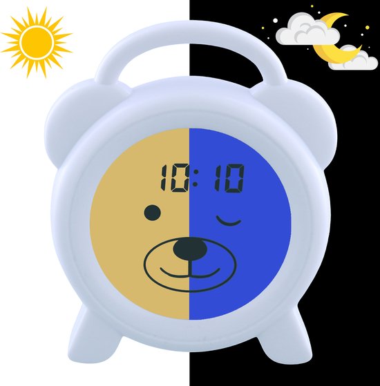 Sleepyy - Slaaptrainer - Wekker - Nachtlampje - Voor Kinderen - Beer - Wit van Sleepyy