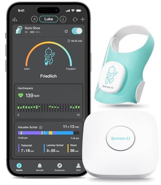 Slimme Baby Monitor Met Sok - Hartslag- en Bewegingstracker voor Baby's (0-18 Maanden) van Merkloos