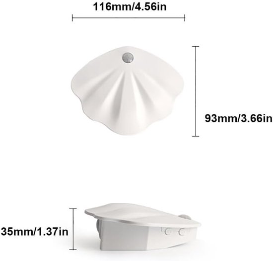 Slimme Oplaadbare LED Nachtlamp Met Bewegingssensor - Wit - Drie Kleurtemperaturen - PRO Versie - 1200mAh van Merkloos