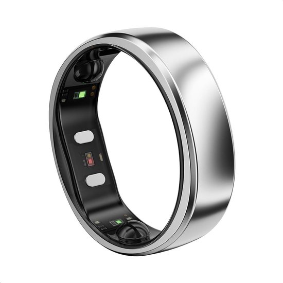 Slimme Ring - Gezondheids tracker - Dagelijkse inzichten - AI Gezondheidsassistent - 2mm Dun - Zilver