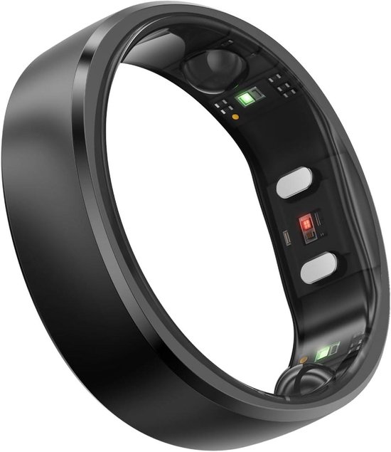 Slimme Ring - Gezondheids Tracker - Slaap Monitoren - Geen Abonnement - 12 Dagen Batterij - Mat Zwart