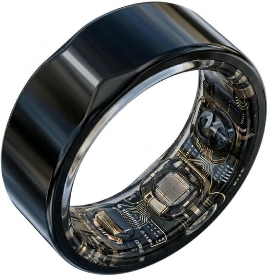 Slimme Ring - Gezondheids Tracker - Welzijn Monitoren - Geen Abonnement Nodig - 10 Dagen Batterij - Zwart