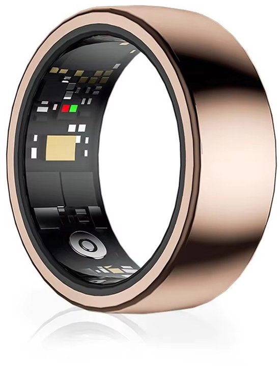 Slimme Ring roze goud– Maat 11 – Gezondheidstracker met Hartslagmeter, Bloeddrukmeter, Zuurstofmeting – Waterdicht, Titanium, Magnetisch Opladen, Voor Sport & Slaapmonitoring van Merkloos