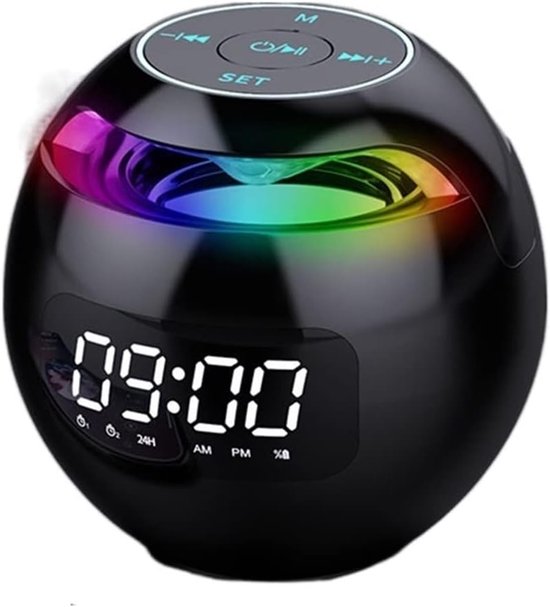 Slimme wekker - Digitale klok - Kinder trainer - Kleurrijke lampjes - 2000mAh batterij - Zwart