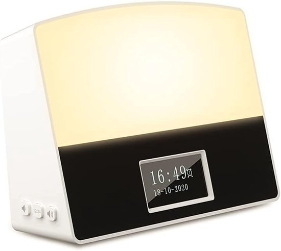 Slimme Wekker - Wake-up Light - Rustig Wakker Worden - Zonsopgang Simulatie - 6 Kleuren - Grijs