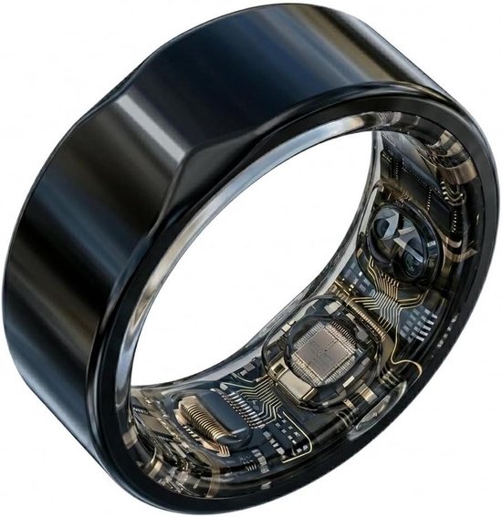 Smart Ring - Gezondheidsring Fitnessring - Gezondheid Monitoren - Geen Abonnement - 11 - Zwart