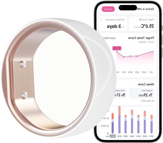 Smart Ring - Slimme - Slaapmonitoring Hartslag en Bloeddruk - Batterij