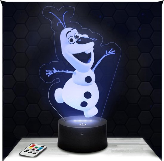 Sneeuwpop Lamp - Animatie Figuur - Kinderkamer Decoratie - 3D Hologram Effect - 13 kg - Blauw
