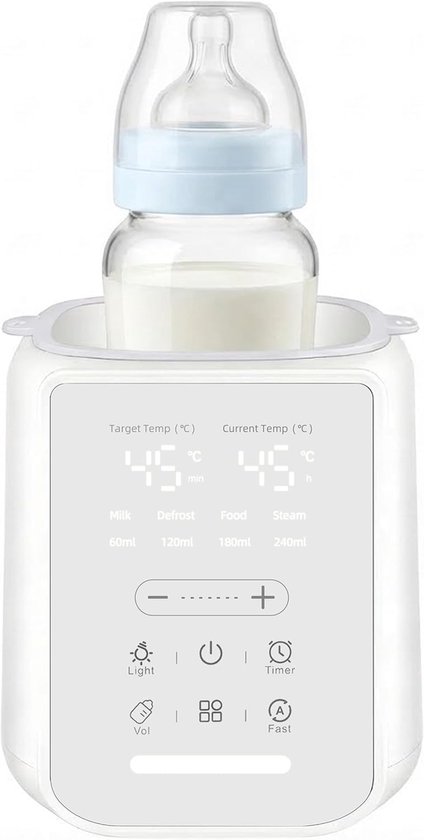 SnelShoppen - Babyflesverwarmer 8-in-1 met Nachtlampje, Intelligente Temperatuurcontrole, Sterilisatie, Oververhittingsbeveiliging, BPA Vrij