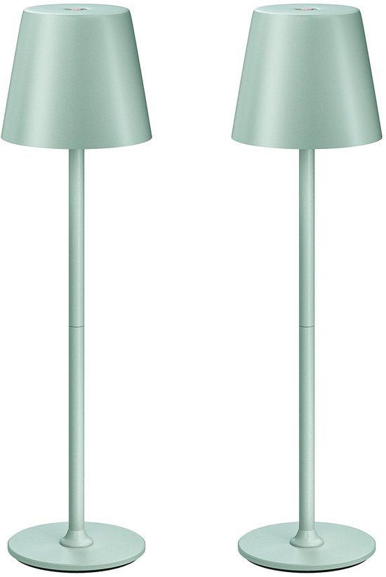 SnelShoppen - Draadloze Nachtkastlamp Set van 2 - Nachtlampje voor Slaapkamer, Kinderen en Volwassenen - 3 Helderheidsniveaus - Metalen Behuizing - Du