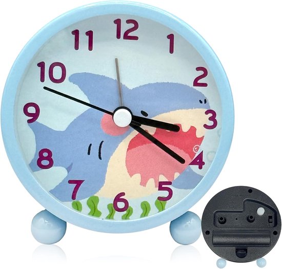SnelShoppen - Kinderen Alarmklok - Stille Analoge Wecker met Herhaalfunctie en Nachtlampje - Schattig Cartoon Ontwerp - Perfect voor Jongens en Meisje