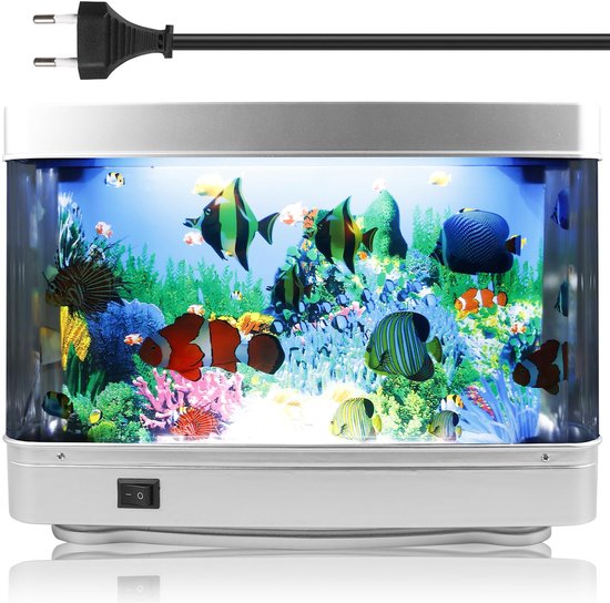 SnelShoppen - LED Aquariumlamp - Decoratief Nachtlampje voor Woonkamer, Kantoor en Slaapkamer - Klein Kunstaquarium met Europese Stekker - Landschapsl