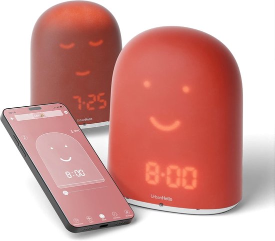 SnelShoppen - UrbanHello Remi Kinderwekker, Roze - Slaaptrainer voor Kinderen - Herkenning van Wakker Worden - Ideaal voor Weekenden - Ondersteunt Gez