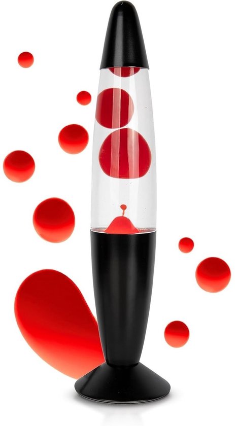 SNJY® Lavalamp - Sfeervolle Nachtlamp - Rustgevende Lamp - 220 V - Rood/Zwart
