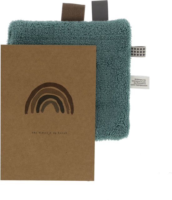 Snoozebaby Giftset Knuffeldoekje & Geboortekaartje - Smokey Green van Snoozebaby