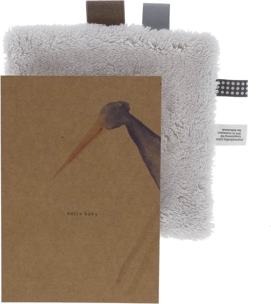 Snoozebaby Giftset Knuffeldoekje & Geboortekaartje - Stone Beige van Snoozebaby
