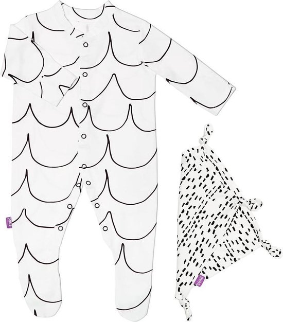 Snuz Baby Cadeau set - Wave Mono - Slaappakje en knuffeldoekje van Snüz