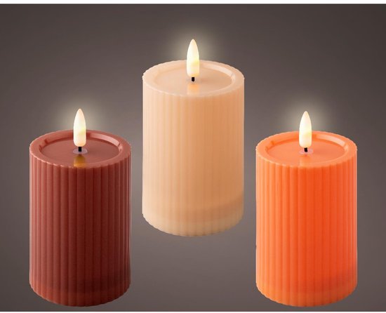 Solar kaars kunststof Ø7.5cmx10cm. van Merkloos