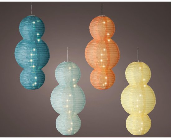 Solar lantaarn nylon Ø28x58cm. van Merkloos