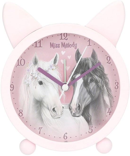Solidchoice - Kinderwekker in Roze met Paard Motief