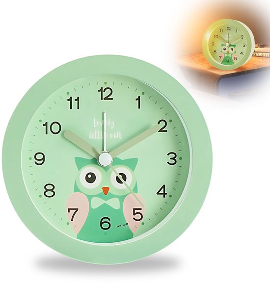 Solidchoice - Kinderwekker met Nachtlampje en Zacht Geluid - Groen