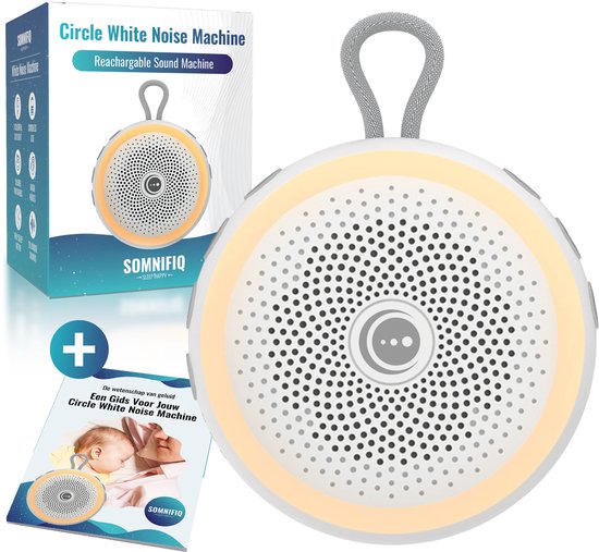 Somnifiq Luna White Noise Machine - Slaaphulp voor Volwassenen - Witte Ruis Machine met Nachtlamp - 20 rustgevende geluiden - Timer & Geheugenfunctie - Wit van Merkloos