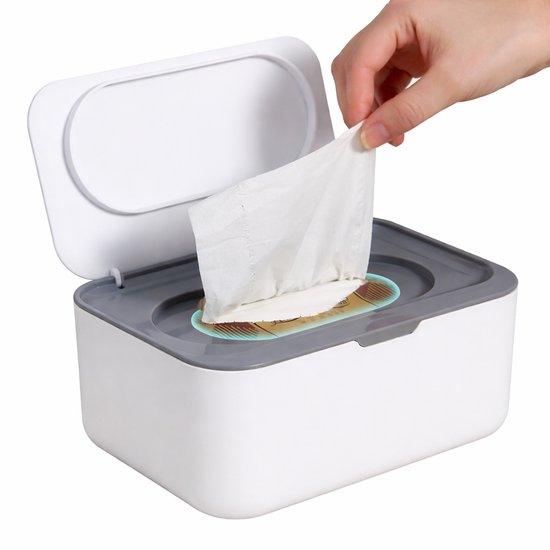 Somstyle Tissuebox Houder - 19 x 13 x 7.5 CM - Billendoekjes Box - Wipe Box - Wit / Grijs