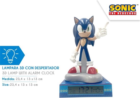 Sonic the Hedgehog Nachtlamp Wekker Jongens van Paladone