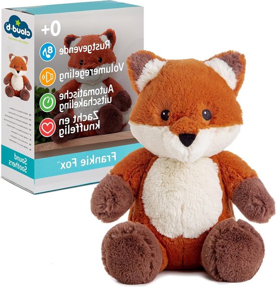 Soothing Sound Machine - Schattig knuffeldier met 4 soorten witte ruis en 4 slaapliedjes - Automatisch uitschakelen - Frankie de vos van Snüz