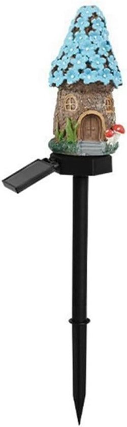 Sprookjeshuis Lamp - Tuinverlichting Zon - Buiten Decoratie - Automatisch Nachtlicht - 20 x 10 x 5 cm - Gekleurd