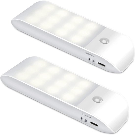 SSTRWGOOD 2 Stuks Nachtlampjes - Schemerlampen voor Kinderen - USB Oplaadbaar 120x38x17mm - Kleine Beweeglijke Nachtverlichting met 3 Modi - Geschikt voor Slaapkamer Badkamer Gang en Keuken - Kunststof van SSTRWGOOD