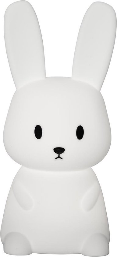 Star Trading LED nachtlampje konijn - wit - meerdere lichtkleuren mogelijk - 9x9x20 cm - op batterijen van Merkloos