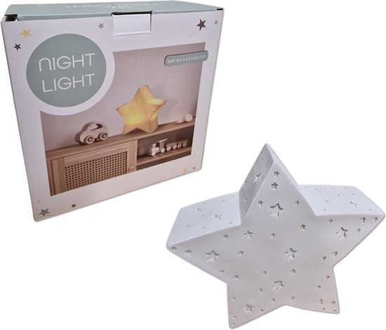 Ster kinder nachtlamp - 19,6 x 8,5 x 20,6 cm - Warme gloed - Kinderkamer | RnD shop van RnD shop