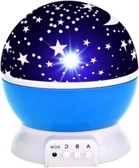 Sterren Nachtlamp - Sterrenprojector Lamp - Romantische Sfeer - Stille Rotatie - 12x12x13.5cm - Blauw