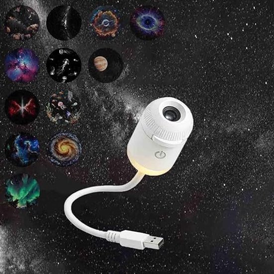 Sterren projector - Galaxy Projector - Nachtlamp Projector - Sterrenlamp - 360° Verstelbaar - kamer decoratie - voor Auto, Planetarium, Slaapkamer, Woonkamer - wit