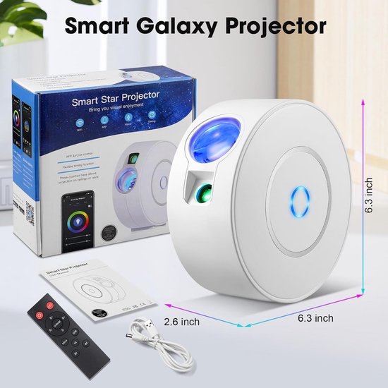 Sterrenhemel Projector met App & Spraakbediening - 16 Miljoen Kleuren Nachtlamp voor Kinderkamer en Volwassenen van Merkloos