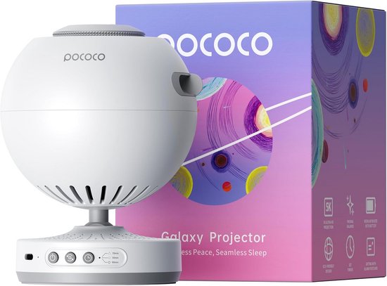 Sterrenhemel Projector - Nachtlamp Kamer - Sfeerverlichting Creëren - Draaibare Rotatie - 6 Uur Batterij - Wit