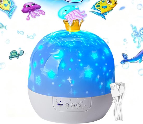 Sterrenlamp Projector - Nachtlamp Muziek - Slaap Ontspanning - 360 Graden Rotatie - 11 x 11 x 11 cm - Kleurrijk
