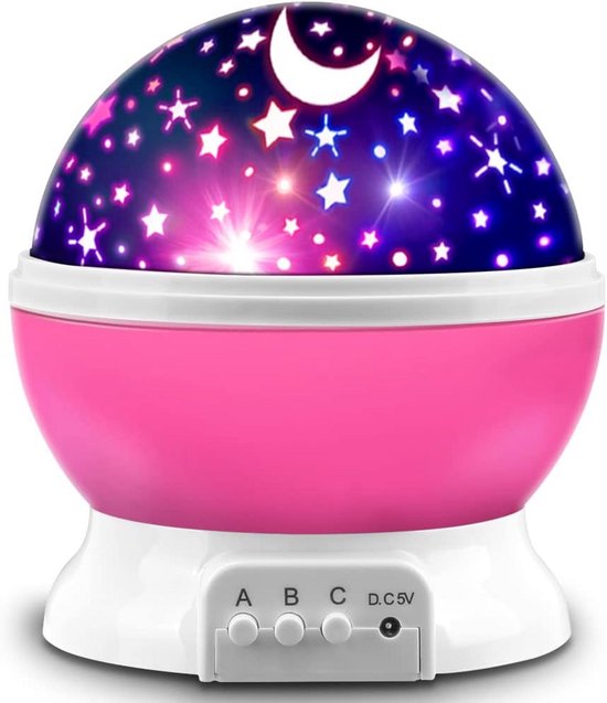 Sterrenprojector Nachtlampje Rotatie Sterrenhemel Maanlamp voor Kinderkamer Decoratie van Merkloos