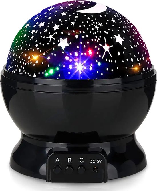 Sterrenprojector - Sterrenhemel - Nachtlampje kinderen - Babyprojector - Zwart - Sfeer - Feest van Merkloos