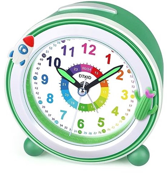 Stille Analoge Wekker voor Kinderen met Nachtlampje en Sluimerfunctie van TFA Dostmann