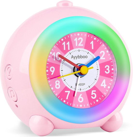Stille Analoge Wekker voor Kinderen met Nachtlampje en Snooze