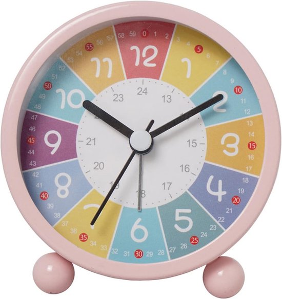 Stille Kinderwekker met Nachtlampje - Analoge Wekker zonder Tikkend Geluid van Merkloos