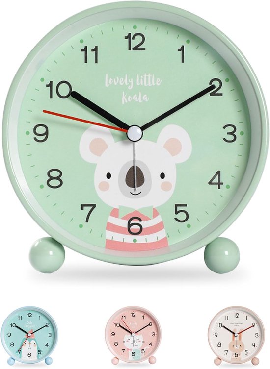 Stille Kinderwekker met Nachtlampje Analoog