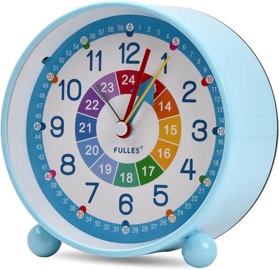 Stille kinderwekker met nachtlampje en kleurrijke wijzerplaat van Merkloos