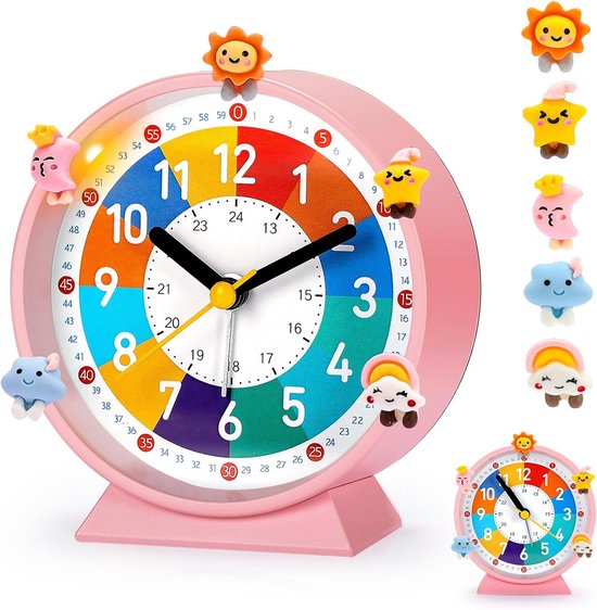 Stille Kinderwekker met Nachtlampje en Sluimerstand - Ideaal voor Eerste Schooldag van Merkloos