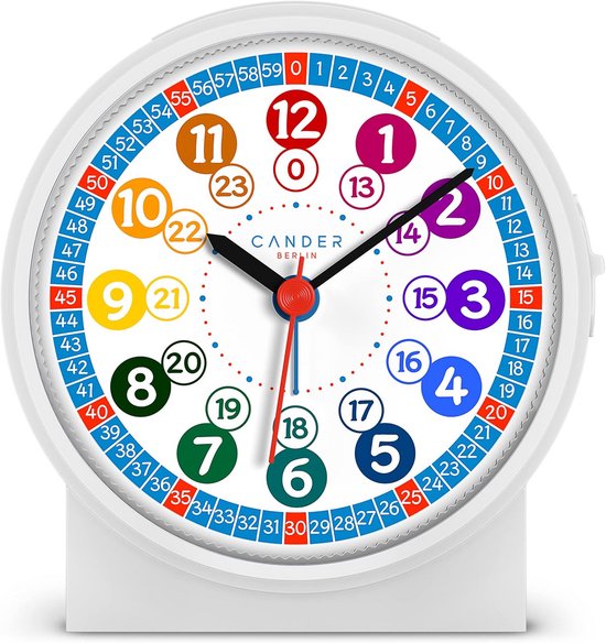 Stille Kinderwekker met Snooze en Nachtlampje - Analoge Leerwekker Blauw van Merkloos